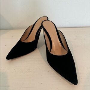 Gianvito Rossi Black Suede Mule Sandals Size 37 EU - MADE IN ITALY